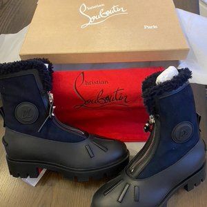 Christian Louboutin Glory Suede & Rubber Boot Size 38.5